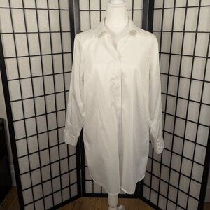 Chico's Classic White Button-down Tunic Sz M